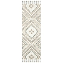 SAFAVIEH Aspen Caymen Geometric Fringe Wool Runner Rug, Taupe/Ivory, 2'3" x 13'