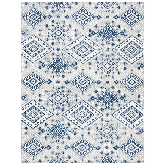 SAFAVIEH Aspen Celandine Geometric Wool Area Rug, Grey/Navy, 8' x 10'