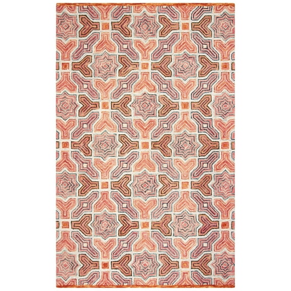 SAFAVIEH Aspen Christabella Geometric Floral Wool Area Rug, Pink/Orange, 2' x 3'