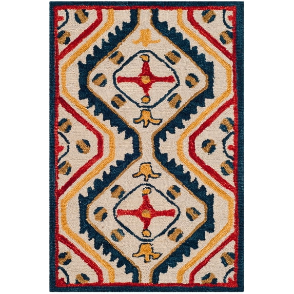 SAFAVIEH Aspen Christal Southwestern Wool Area Rug, Ivory/Multi, 2' x 3'