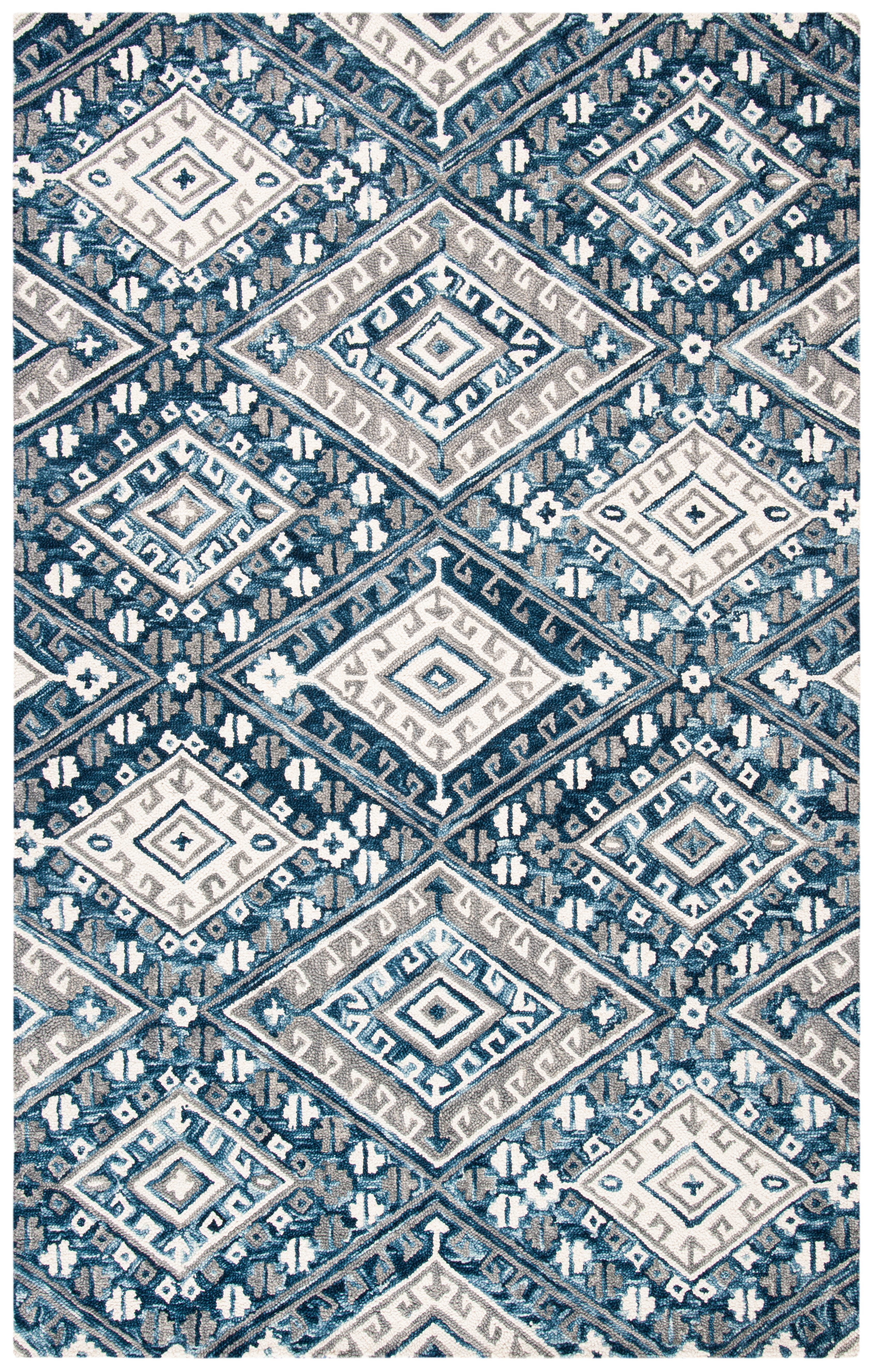 SAFAVIEH Aspen Christopher Geometric Wool Area Rug, Grey/Ivory, 3' x 5'