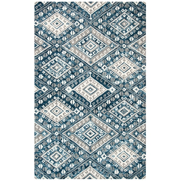 SAFAVIEH Aspen Christopher Geometric Wool Area Rug, Grey/Ivory, 3' x 5'