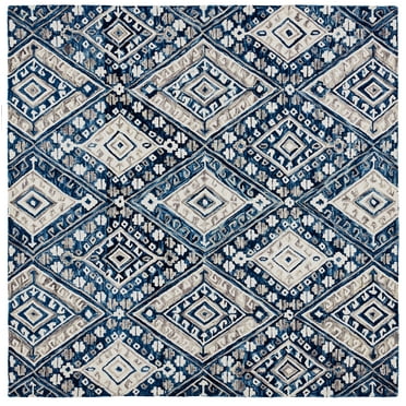 SAFAVIEH Aspen Christopher Geometric Wool Area Rug, Grey/Ivory, 7' x 7' Square
