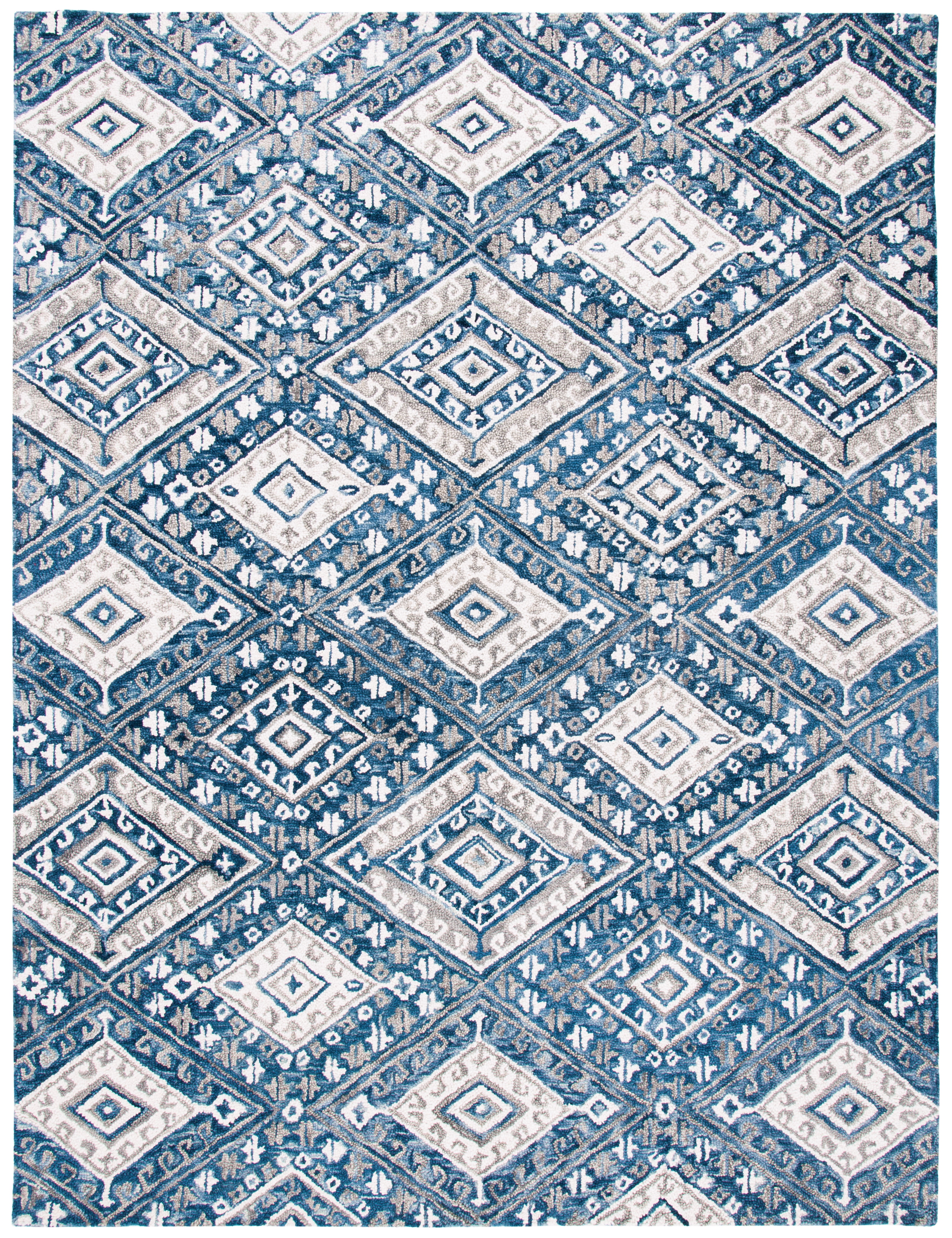 SAFAVIEH Aspen Christopher Geometric Wool Area Rug, Grey/Ivory, 8' x 10'