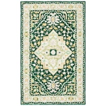 SAFAVIEH Aspen Coco Southwestern Wool Area Rug, Green/Ivory, 4' x 6'