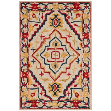 SAFAVIEH Aspen Coco Southwestern Wool Area Rug, Ivory/Multi, 2' x 3'