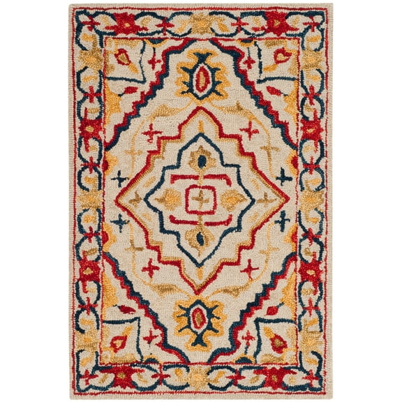 SAFAVIEH Aspen Coco Southwestern Wool Area Rug, Ivory/Multi, 2' x 3'