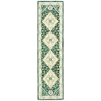 SAFAVIEH Aspen Coco Southwestern Wool Runner Rug, Green/Ivory, 2'3" x 9'