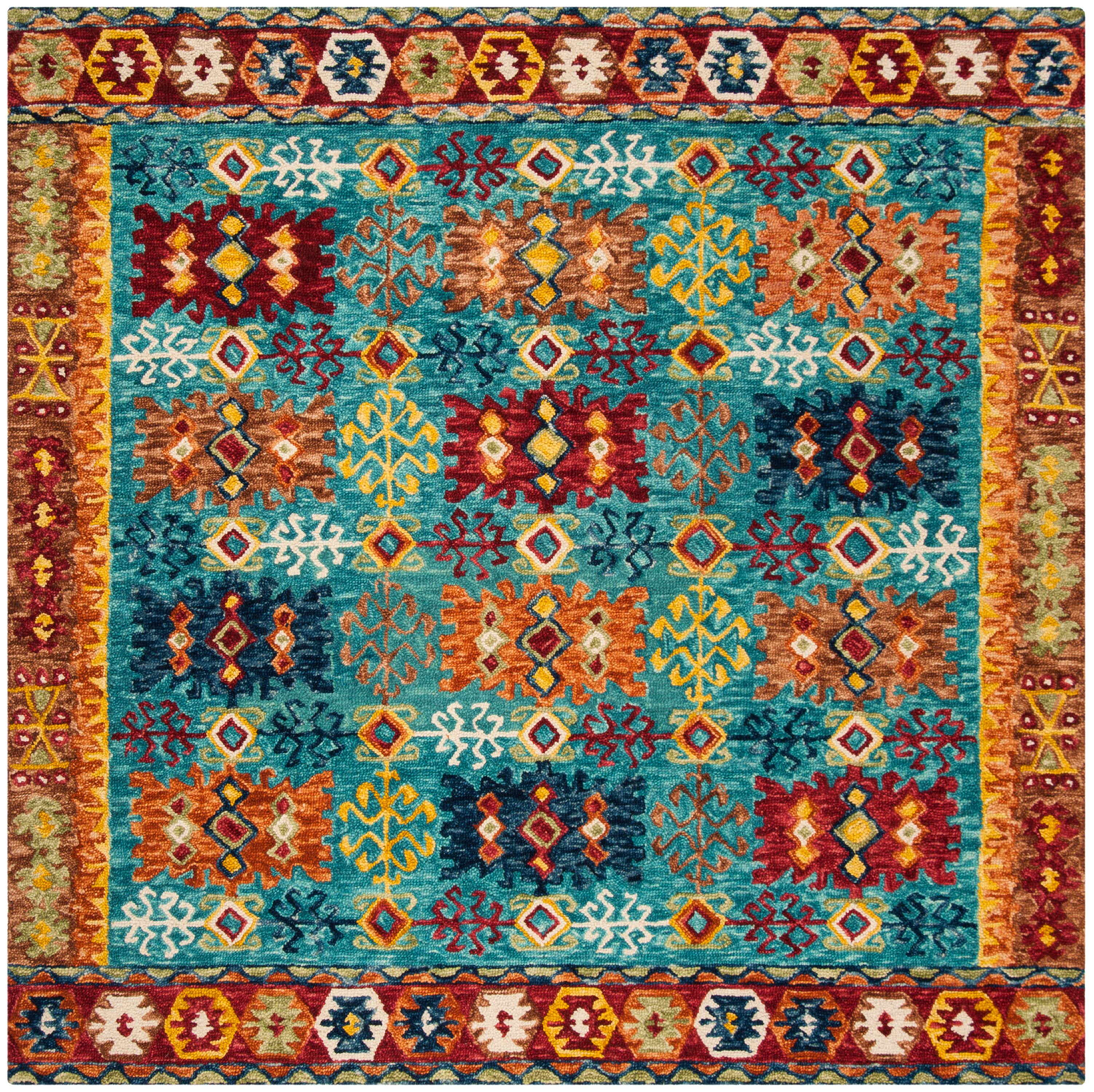 SAFAVIEH Aspen Collection APN503A Handmade Blue / Red Rug - Walmart.com