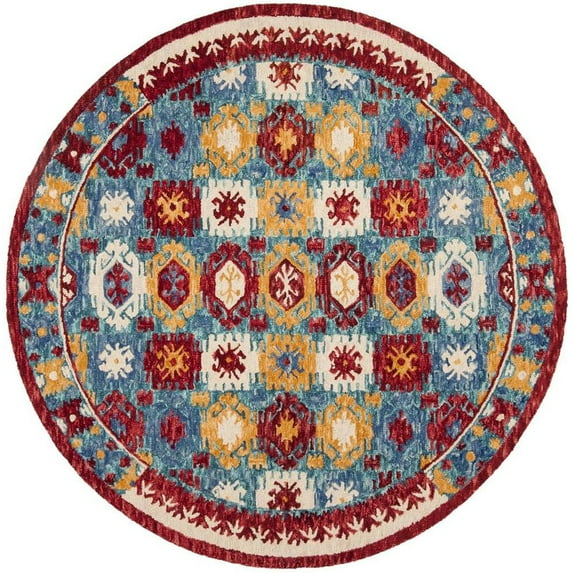SAFAVIEH Aspen Collection APN505A Handmade Blue / Red Rug