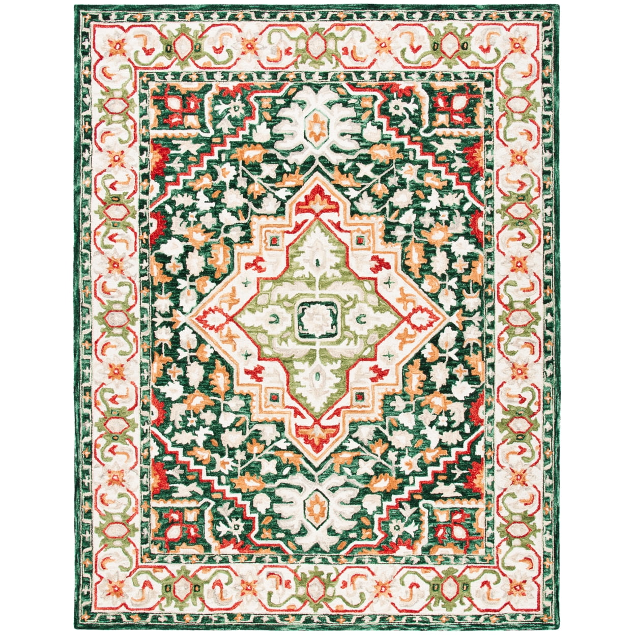 SAFAVIEH Aspen Collection APN705Q Handmade Green/Red Rug