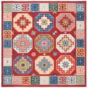 SAFAVIEH Aspen Amala Geometric Area Rug, Red/Blue, 7 x 7 Square