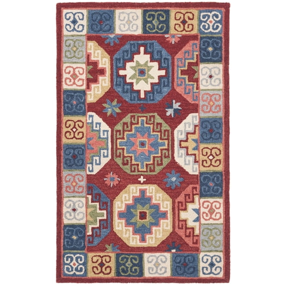 SAFAVIEH Aspen Collection APN802Q Handmade Red / Blue Rug