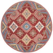 SAFAVIEH Aspen Hildred Geometric Area Rug, Red/Blue, 7' x 7' Round