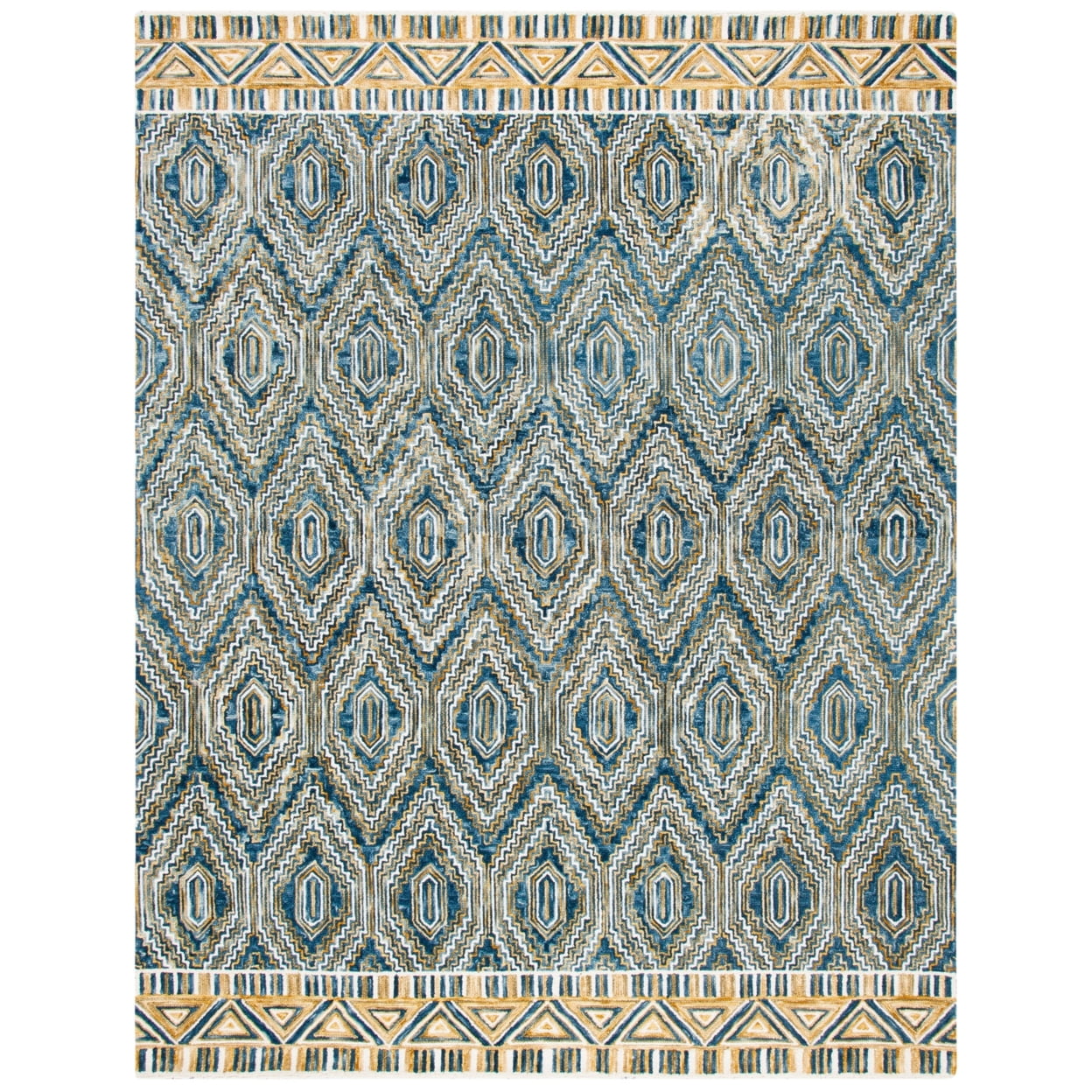 SAFAVIEH Aspen Collection APN822M Handmade Blue/Gold Rug