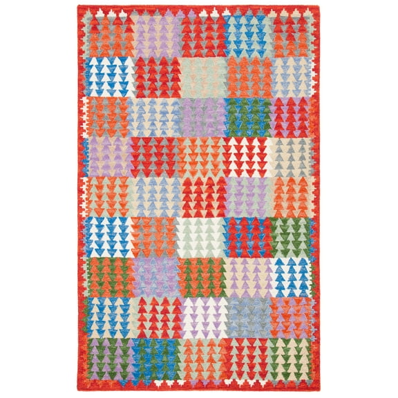 SAFAVIEH Aspen Cori Geometric Area Rug, Red/Blue, 5' x 8'