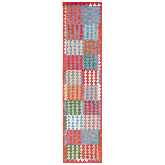 SAFAVIEH Aspen Cori Geometric Runner Rug, Red/Blue, 2'3" x 9'