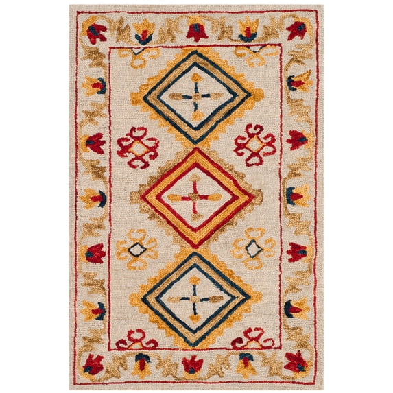 SAFAVIEH Aspen Dedrick Southwestern Wool Area Rug, Ivory/Multi, 3' x 5'