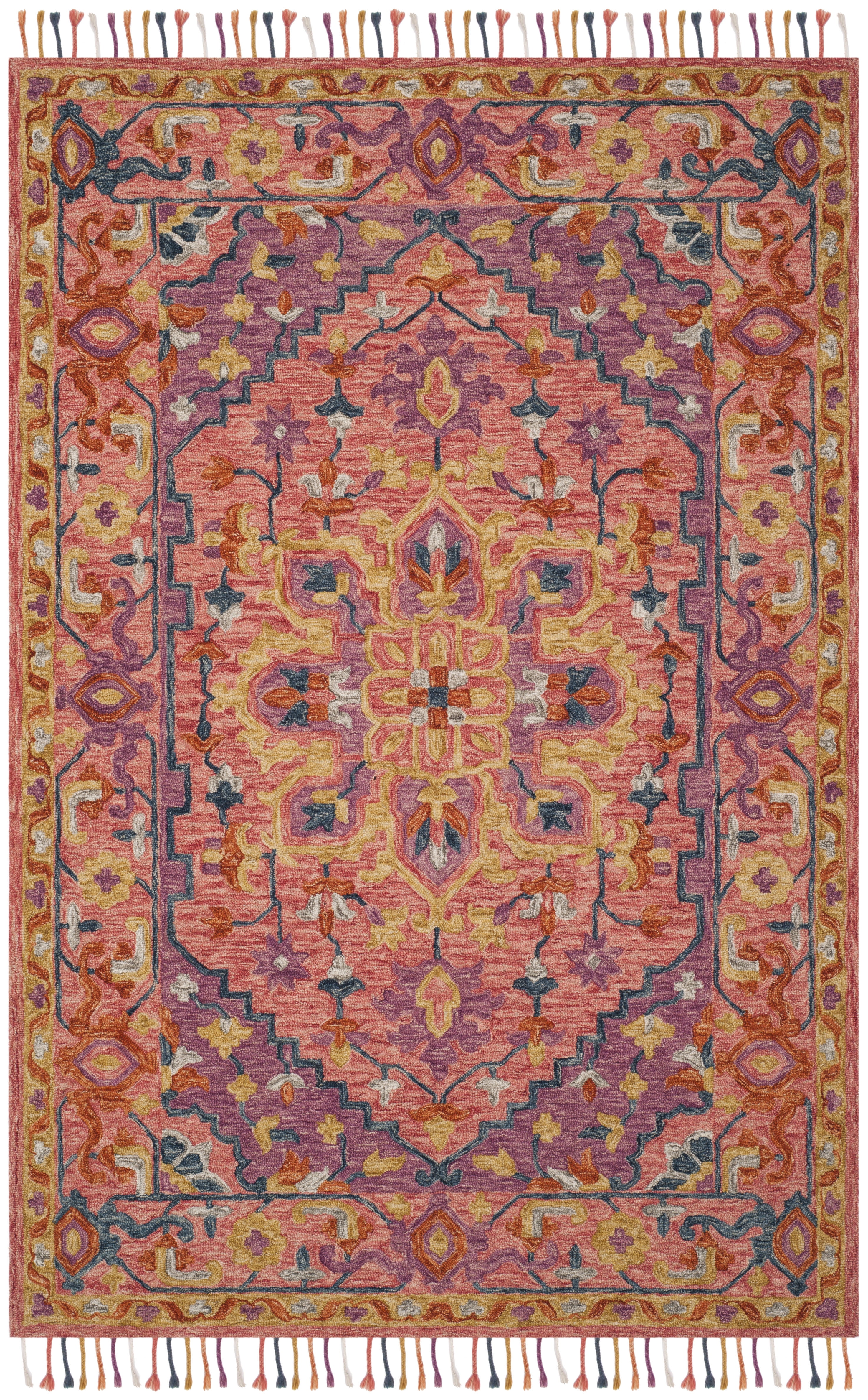 SAFAVIEH Aspen Deemer Southwestern Wool Runner Rug, Pink/Violet, 2'3" x 7'