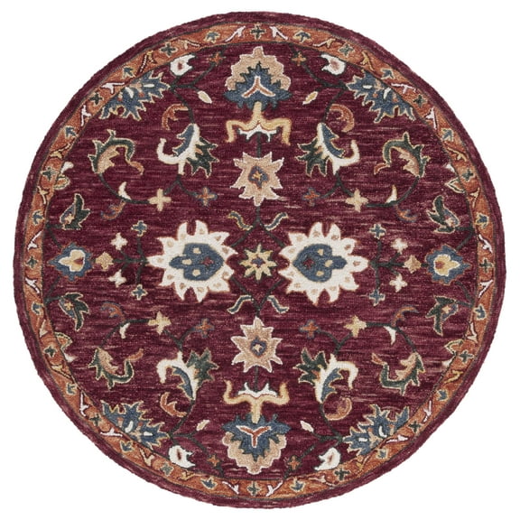 SAFAVIEH Aspen Devyn Tribal Area Rug, Red/Rust, 5' x 5' Round
