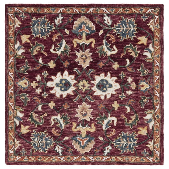 SAFAVIEH Aspen Devyn Tribal Area Rug, Red/Rust, 5' x 5' Square