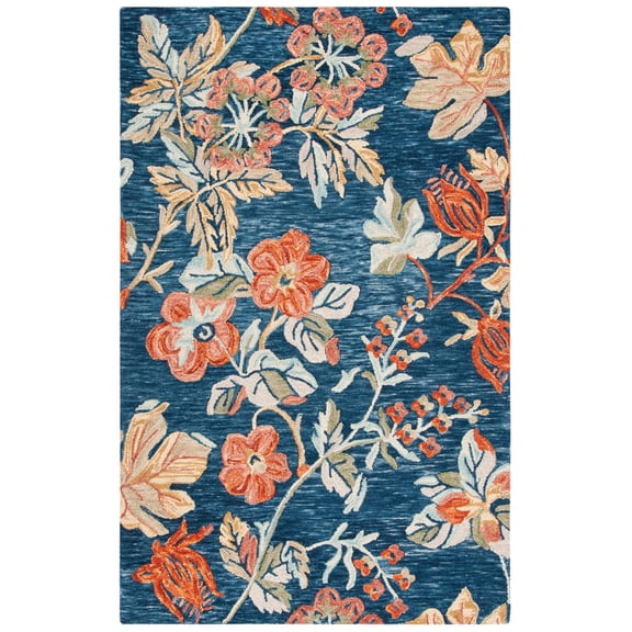 SAFAVIEH Aspen Dorothea Floral Area Rug, Blue/Orange, 5' x 8'