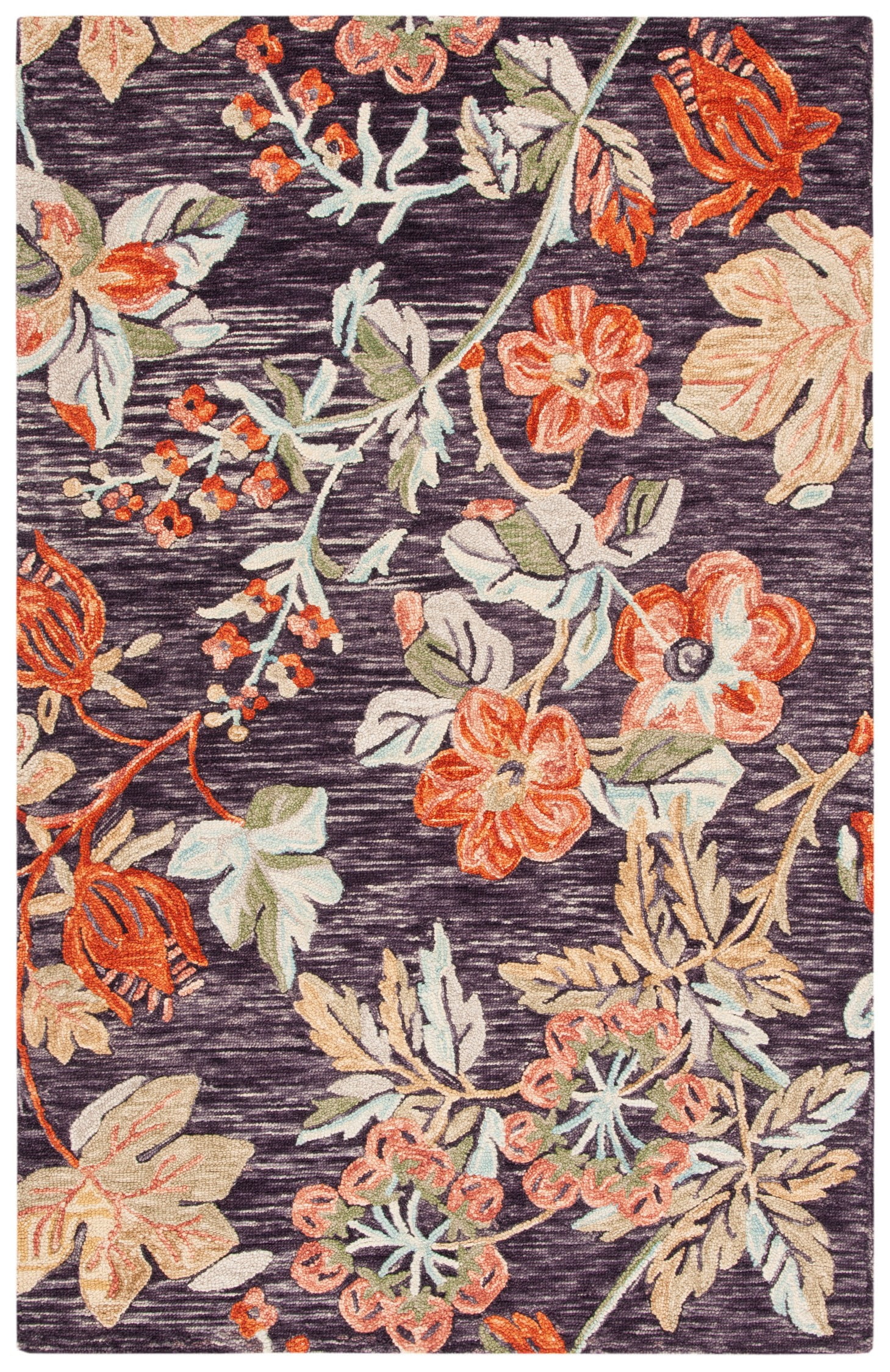 SAFAVIEH Aspen Dorothea Floral Area Rug, Charcoal/Orange, 5' x 8'