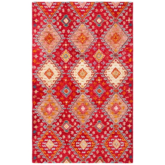 SAFAVIEH Aspen Dreda Tribal Area Rug, Red/Gold, 5' x 8'