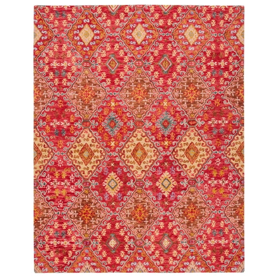 SAFAVIEH Aspen Dreda Tribal Area Rug, Red/Gold, 8' x 10'