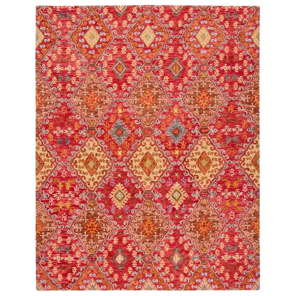SAFAVIEH Aspen Dreda Tribal Area Rug, Red/Gold, 8' x 10'