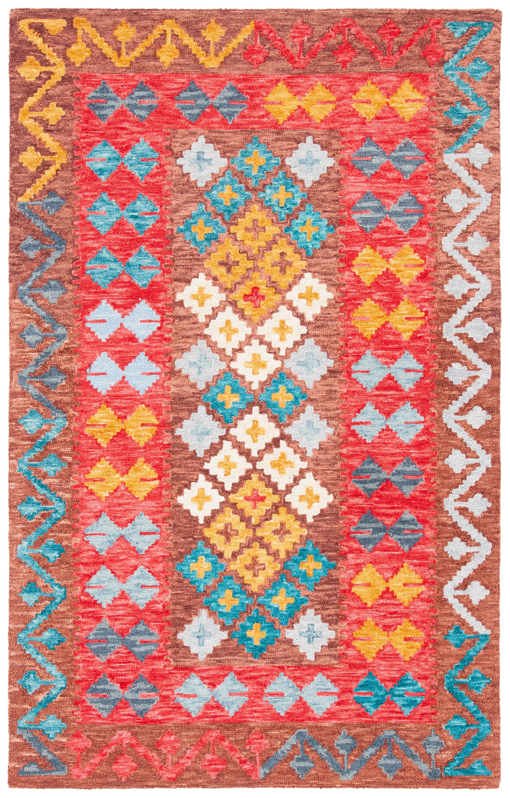 SAFAVIEH Aspen Edna Tribal Area Rug, Brown/Red, 3' x 5'