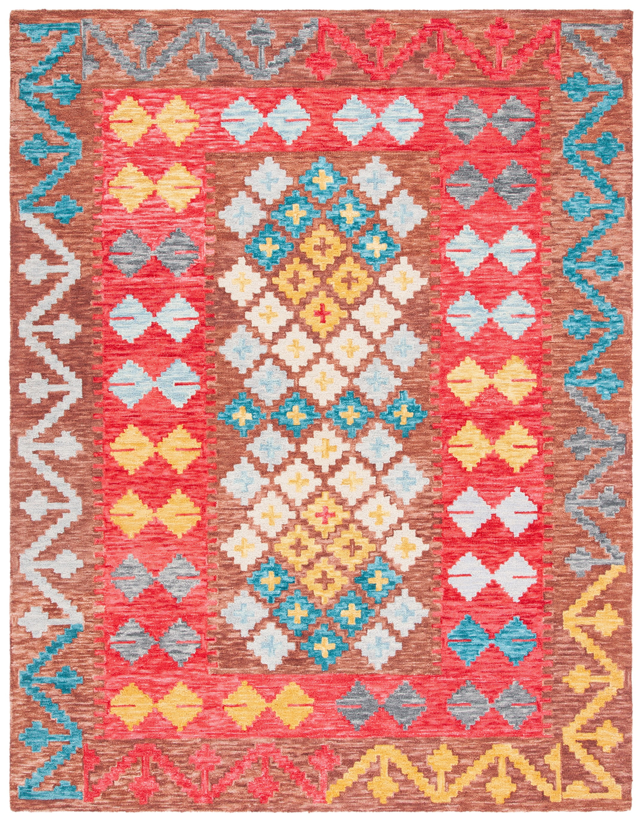 SAFAVIEH Aspen Edna Tribal Area Rug, Brown/Red, 9' x 12'