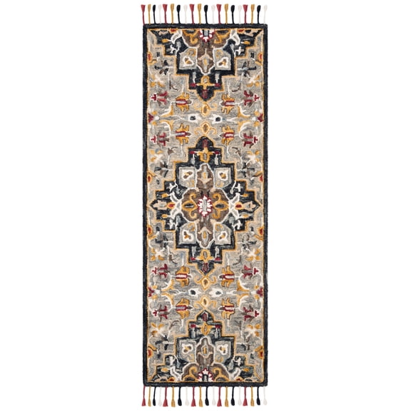 SAFAVIEH Aspen Eilish Oriental Wool Runner Rug, Grey/Charcoal, 2'3" x 8'
