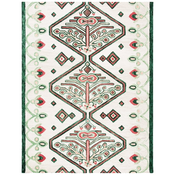 SAFAVIEH Aspen Eirann Southwestern Wool Area Rug, Ivory/Green, 8' x 10'