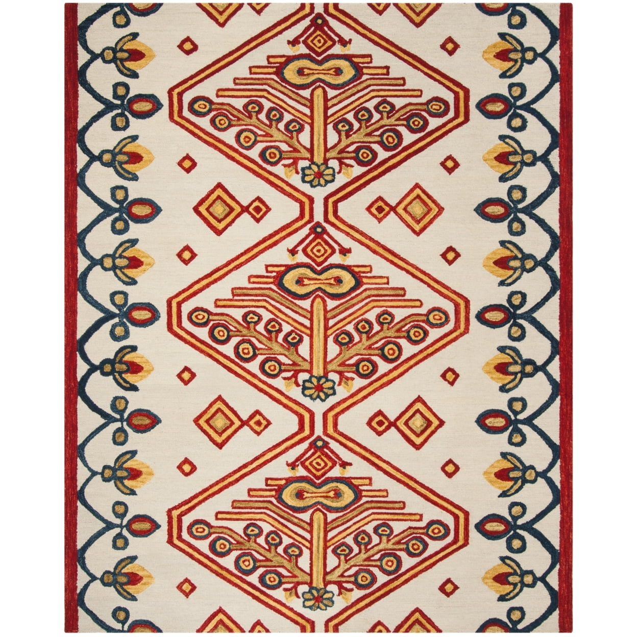 Aspen Ivory and Multi Southwestern Wool Area Rug