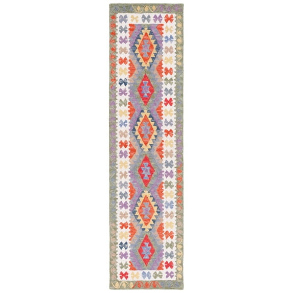 SAFAVIEH Aspen Elena Tribal Runner Rug, Ivory/Grey, 2'3" x 9'
