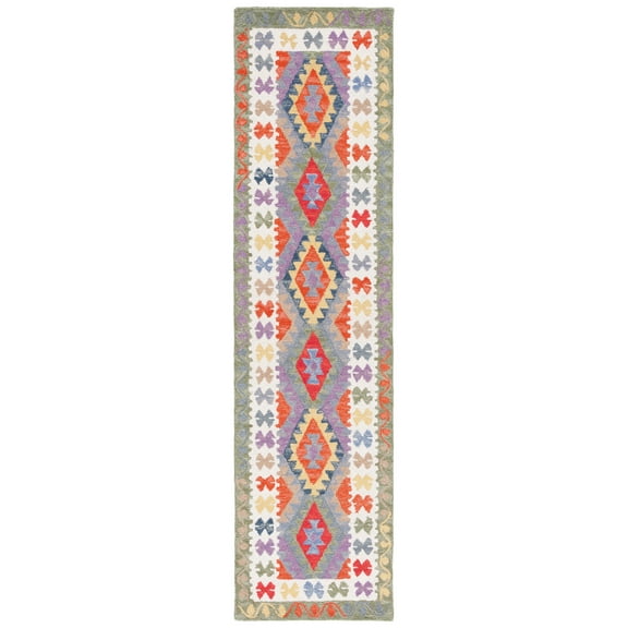 SAFAVIEH Aspen Elena Tribal Runner Rug, Ivory/Grey, 2'3" x 9'