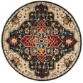 thumbnail image 1 of SAFAVIEH Aspen Ellie Floral Bordered Wool Area Rug, Charcoal/Cream, 9' x 9' Round, 1 of 5