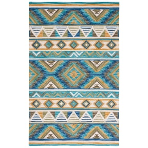 SAFAVIEH Aspen Ember Geometric Area Rug, Blue/Yellow, 8' x 10'