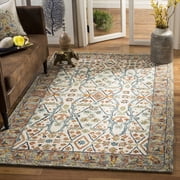 SAFAVIEH Aspen Emmalyn Southwestern Area Rug, Ivory/Blue, 4' x 6'