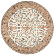 SAFAVIEH Aspen Emmalyn Southwestern Area Rug, Ivory/Blue, 7' x 7' Round