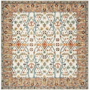 SAFAVIEH Aspen Emmalyn Southwestern Area Rug, Ivory/Blue, 7' x 7' Square