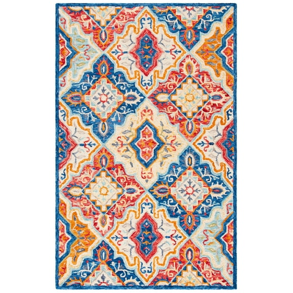 SAFAVIEH Aspen Emory Tribal Area Rug, Blue/Rust, 3' x 5'