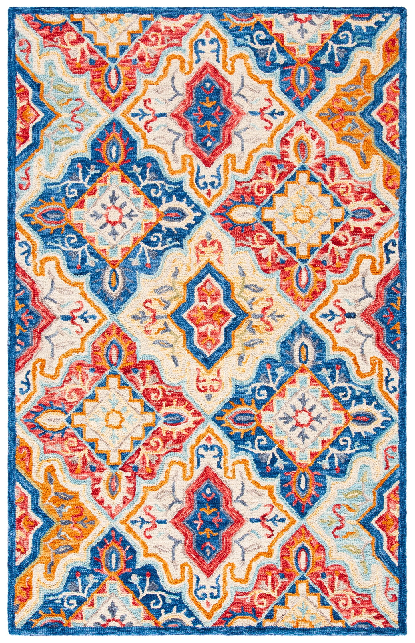 SAFAVIEH Aspen Emory Tribal Area Rug, Blue/Rust, 6' x 9'