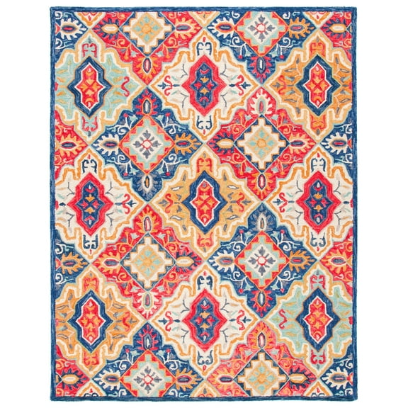 SAFAVIEH Aspen Emory Tribal Area Rug, Blue/Rust, 8' x 10'