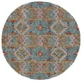 thumbnail image 1 of SAFAVIEH Aspen Ethelbert Geometric Striped Wool Area Rug, Blue/Gold, 4' x 4' Round, 1 of 7