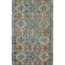 SAFAVIEH Aspen Ethelbert Geometric Wool Area Rug, Blue/Gold, 5' x 8'