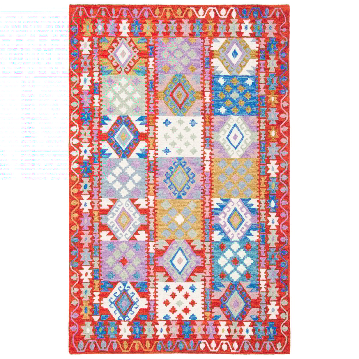 Aspen Red and Ivory Hand Tufted Wool Area Rug