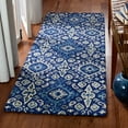 thumbnail image 1 of SAFAVIEH Aspen Isaiah Floral Bordered Wool Runner Rug, Navy/Beige, 2'3" x 7', 1 of 8