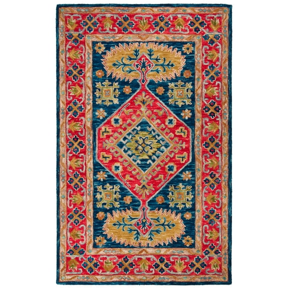 SAFAVIEH Aspen Issabellarose Oriental Wool Area Rug, Red/Blue, 2' x 3'